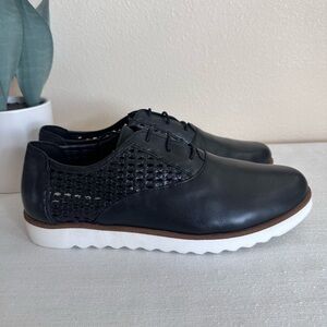 New Dune London Black Leather Woven Loafers Women’s EU42 US10